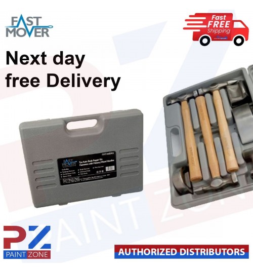 FAST MOVER TOOLS FMT468002 HAMMER & DOLLY PANEL BEATING 7PC KIT, HICKORY HANDLE